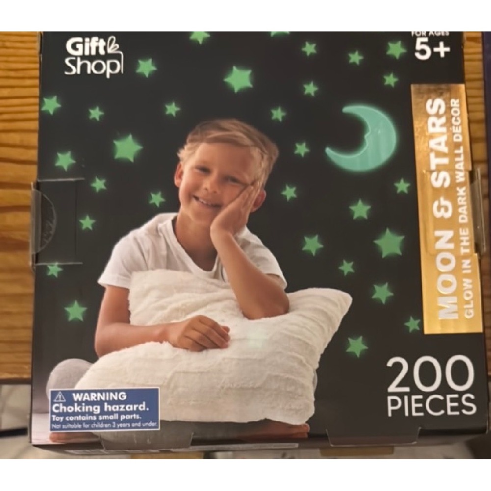 Moon & Stars Glow In The Dark Wall Decor 200 Pieces Kids Room